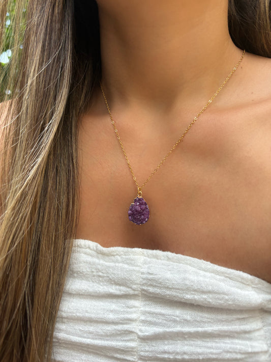 Purple Quartz Druse Chain